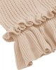 Women's Casual Knit Top Sleeveless Ruffle Hem V Neck Peplum Crop Tank Top